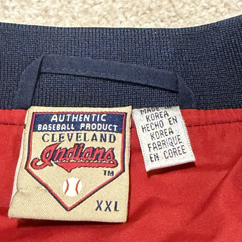 VTG Cleveland Indians Mens 2XL Pullover Windbreaker Jacob's Field Chief Wahoo - Picture 3 of 8
